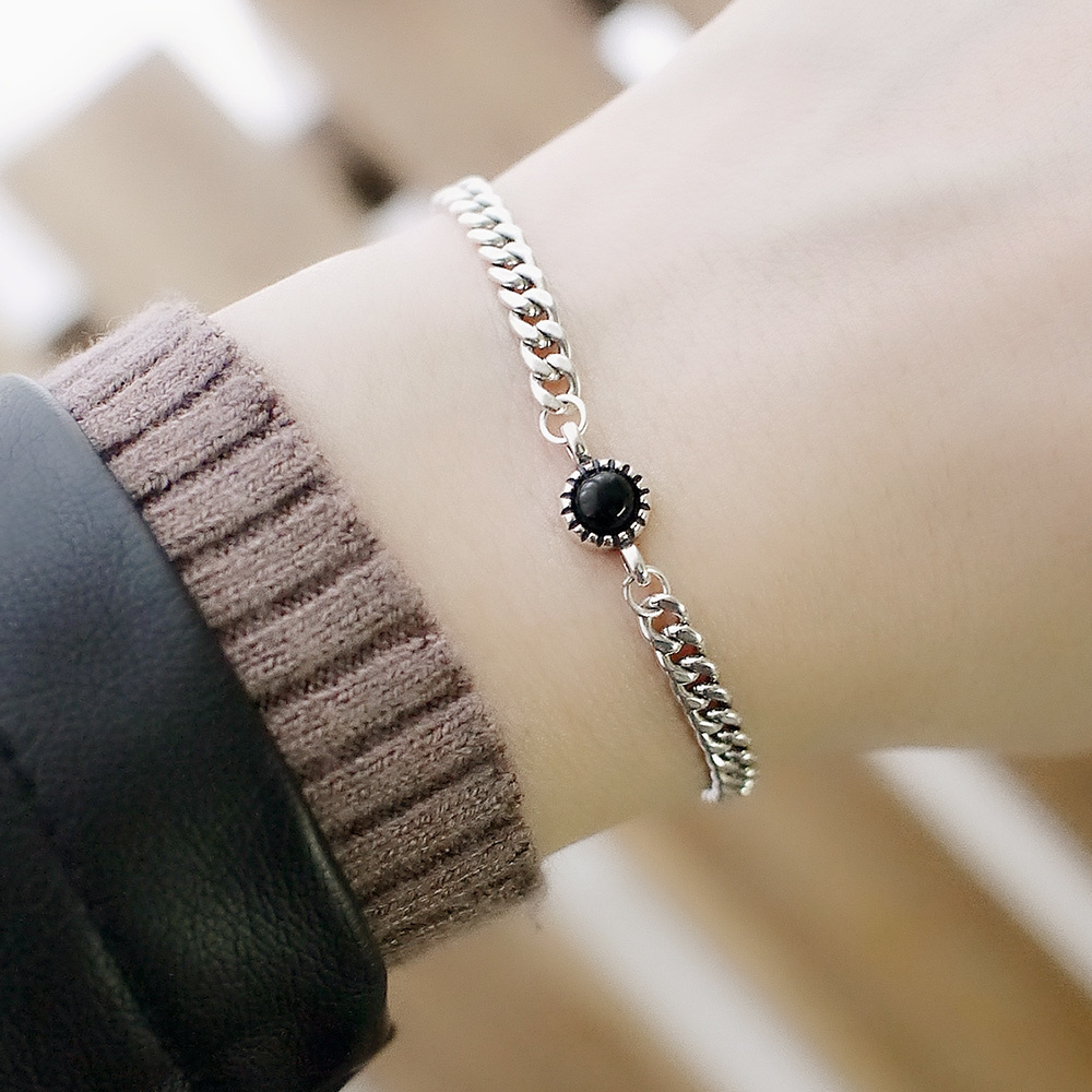午夜爵士純銀手鍊(黑瑪瑙)/SB001