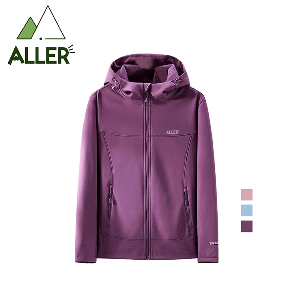 ALLER 全方位刷毛軟殼連帽外套 女款 (3色) 防潑透氣/防風保暖/登山健行/休閒旅遊 04CKN21E88