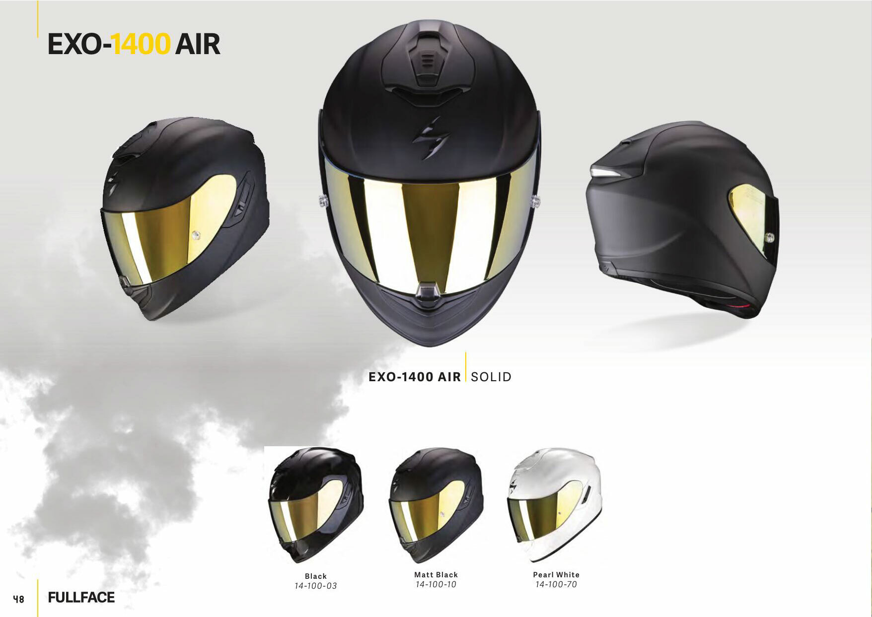 SCORPION EXO-1400 EVO AIR SOLID BLACK 素色 黑 全罩