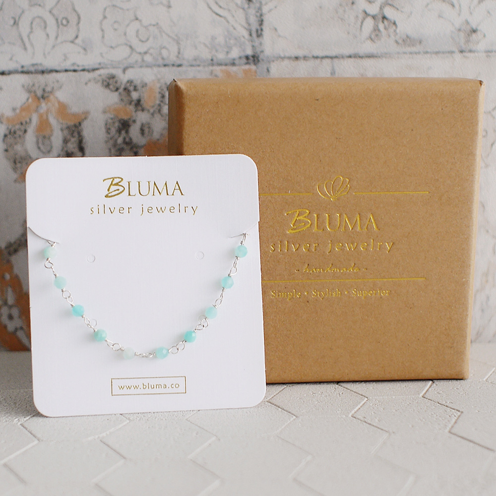 天河石珠簾純銀手鍊/SB006