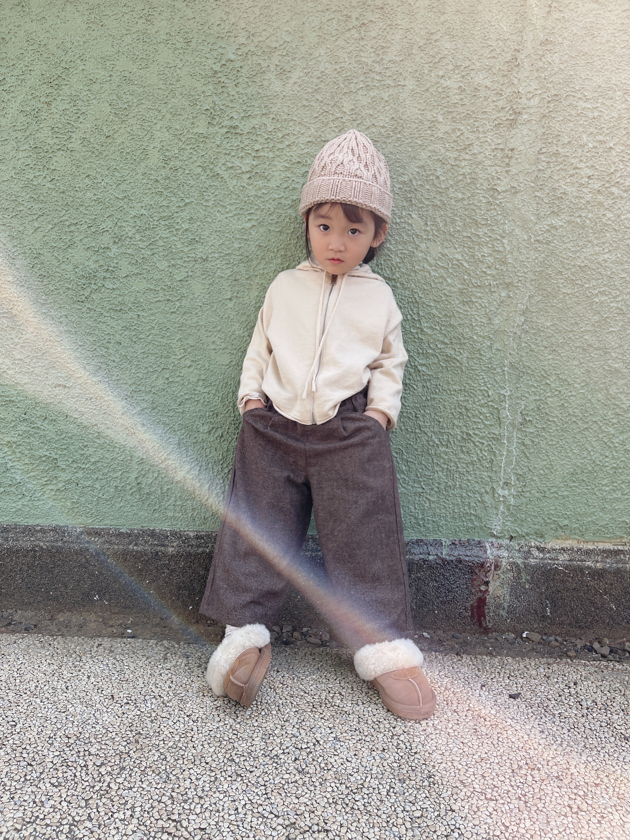 日本 L.COPECK 溫暖系列 羊毛混紡 八分闊腿褲 (摩卡色，120) C7193