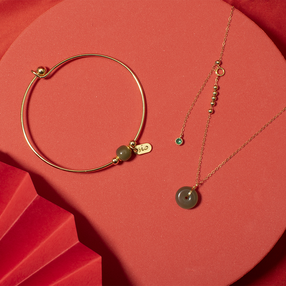 平安扣飾品【青謐】深綠和田玉項鍊手鍊