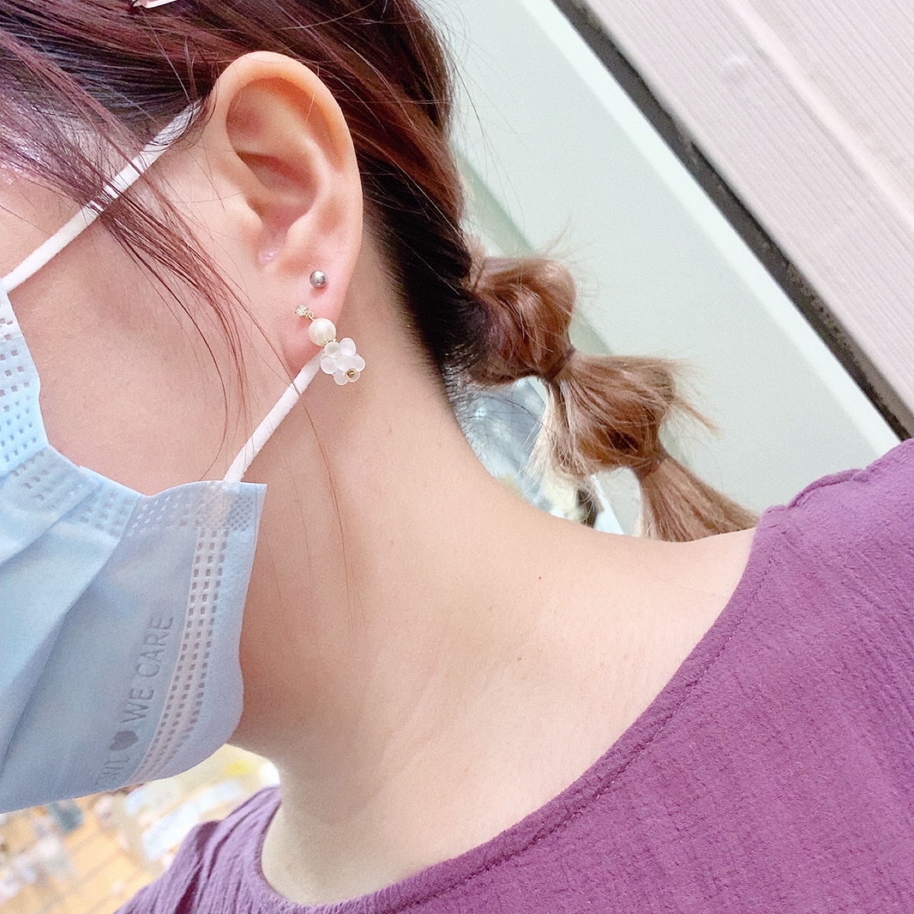 Farbe 氣質珍珠小球耳環