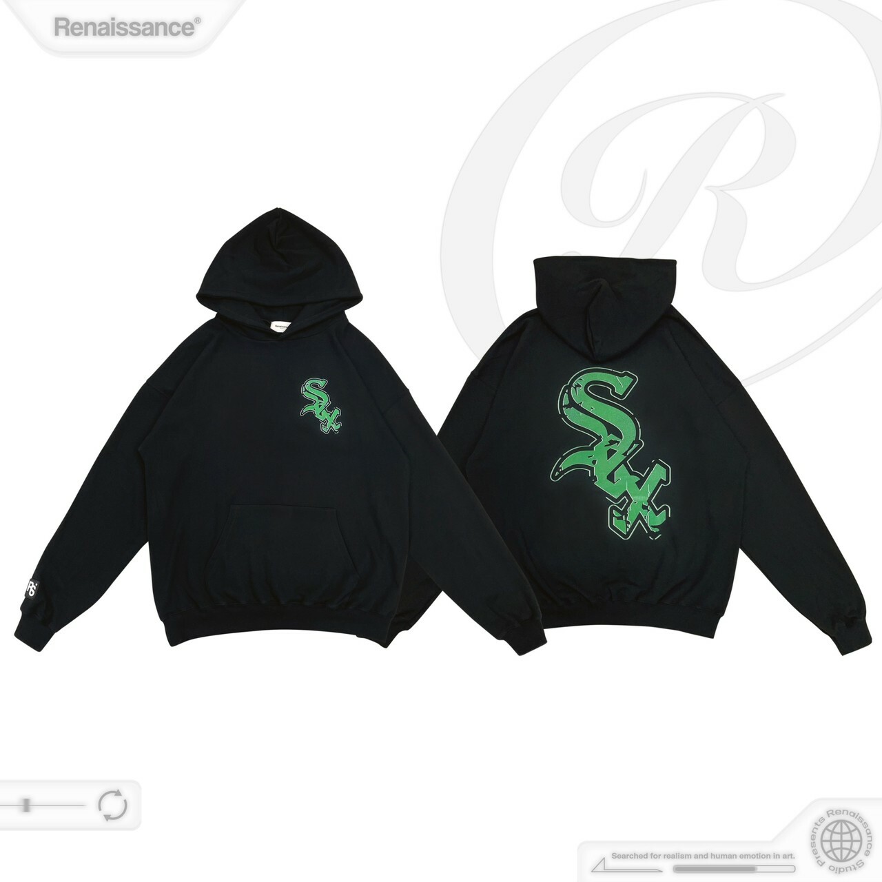 RENAISSANCE 新款 Sex斑駁字體 黑綠帽T “ Sex HOODIE “