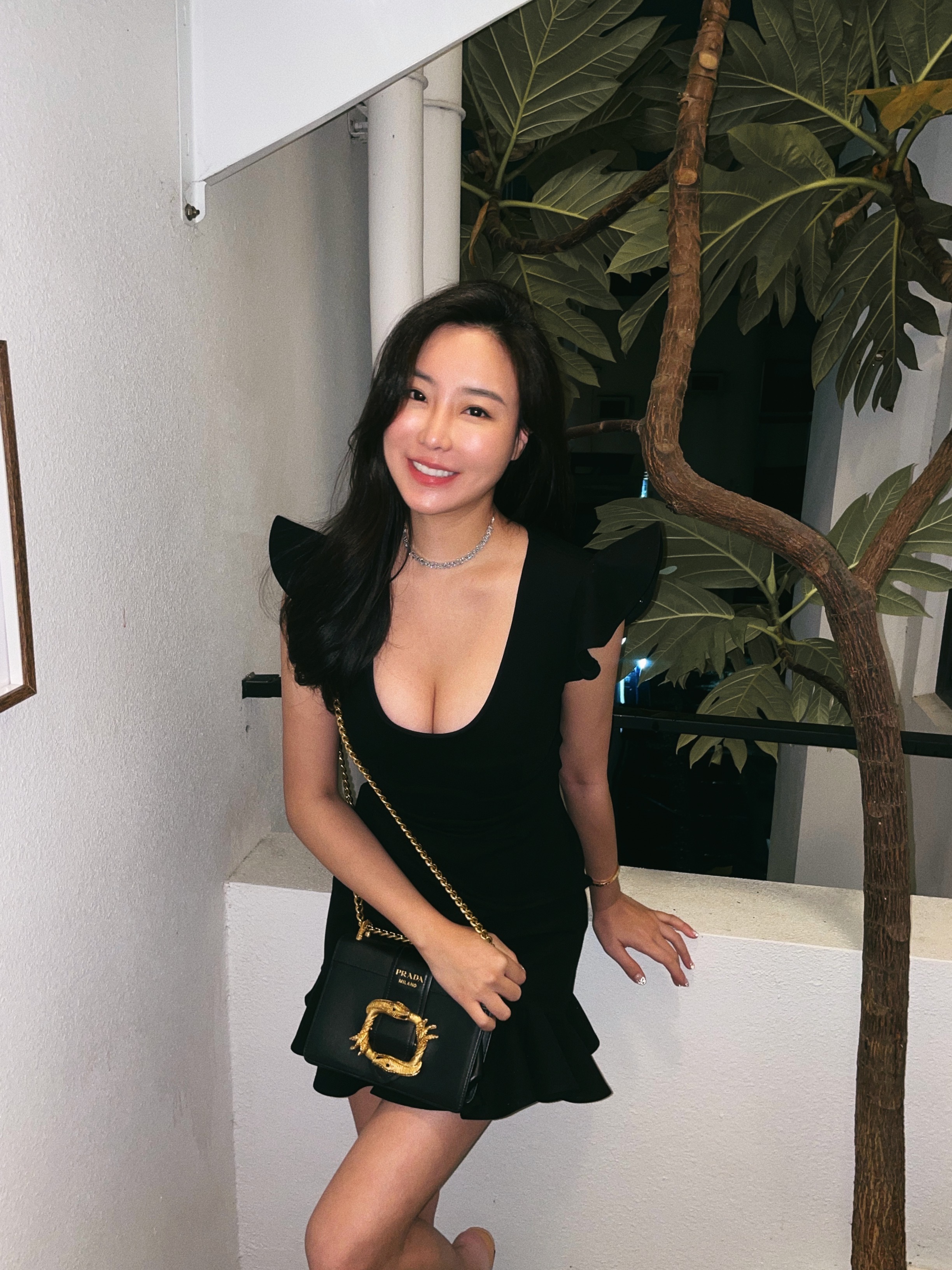 Prom舞會 荷葉邊交叉短裙