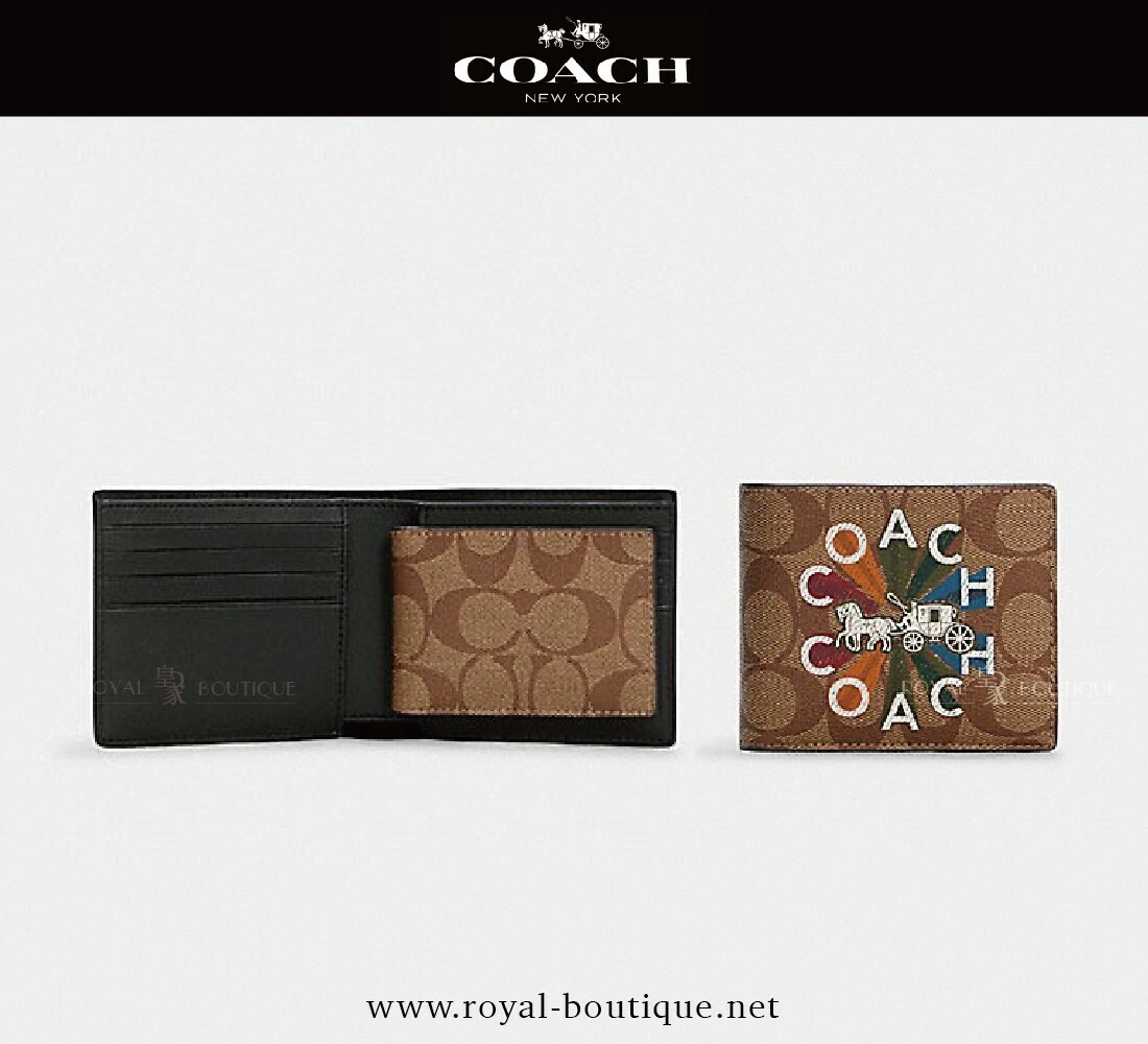 【COACH】馬車LOGO短夾附名片夾組