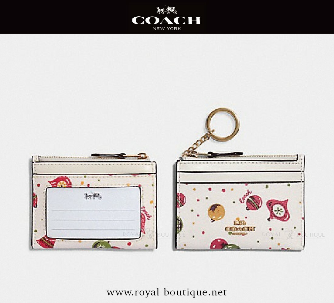 【COACH】粉色塗鴉限定款證件零錢包