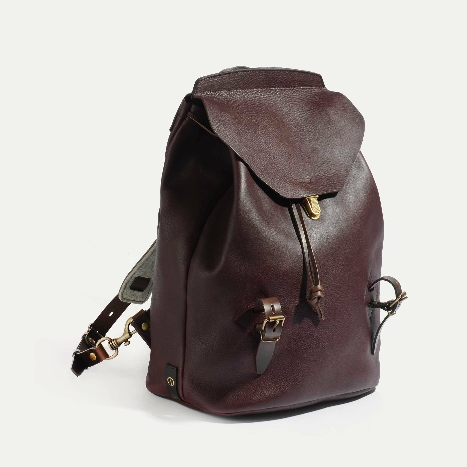 bleu de chauffe | Zibeline 真皮後背包經典款 ( 藍綠、酒紅 )