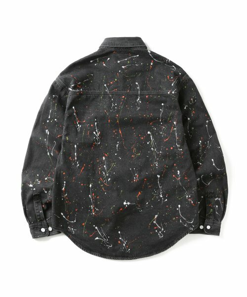 THISISNEVERTHAT  Paint Splatter Denim Shirt  潑墨 丹寧 長袖 襯衫 TN213DSHTL08