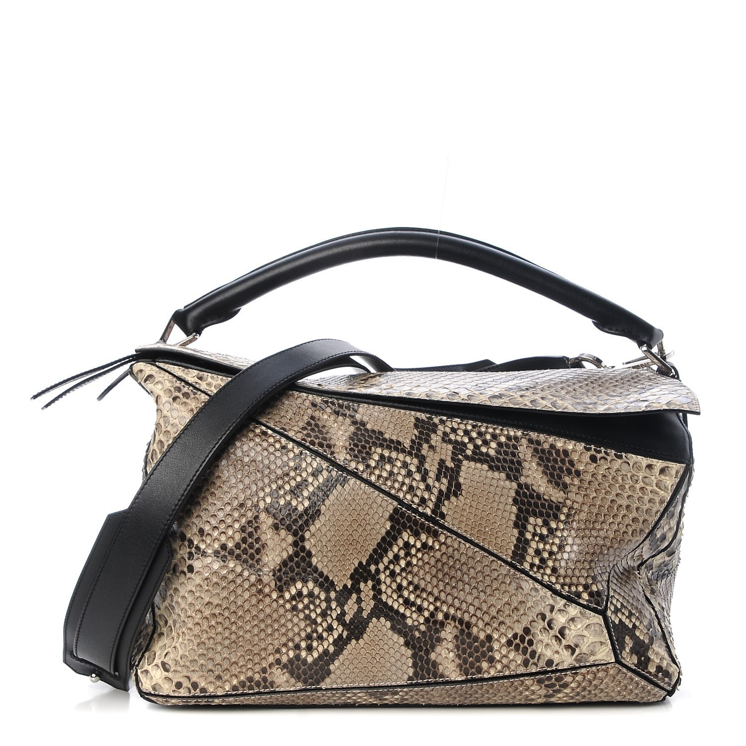 LOEWE SNAKE SKIN Puzzle Large bag Natural 322.96.K73