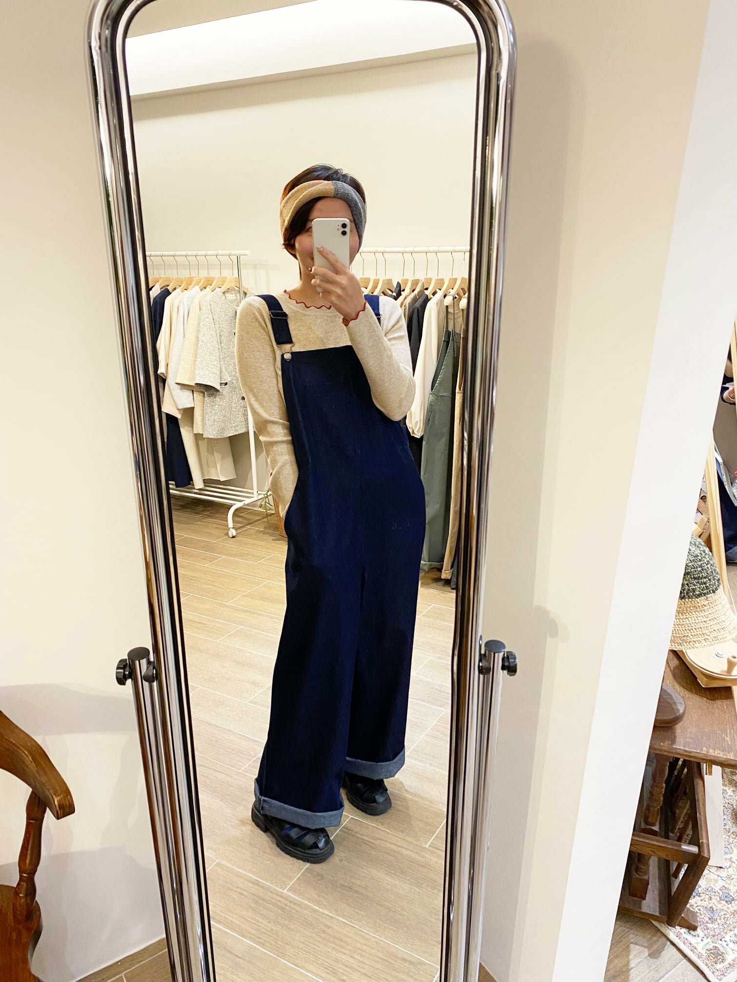 親愛小孩丹寧吊帶褲-大眼睛