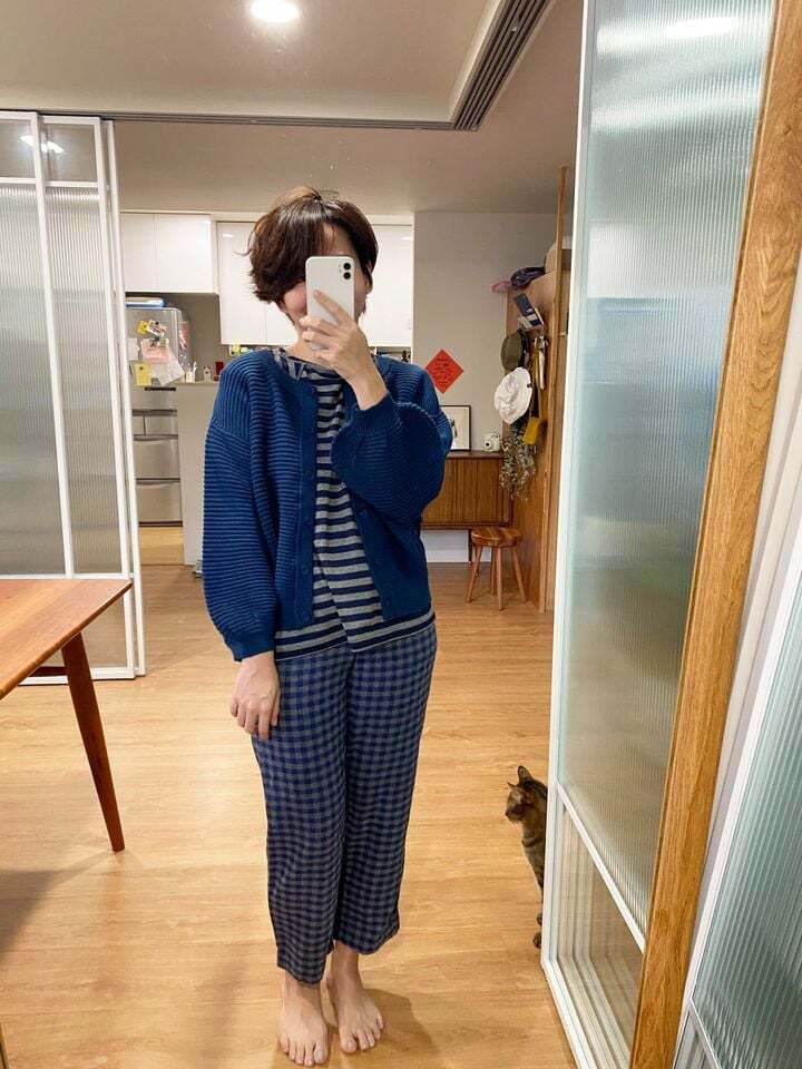 陪你散步泡芙袖針織外套-夜辰