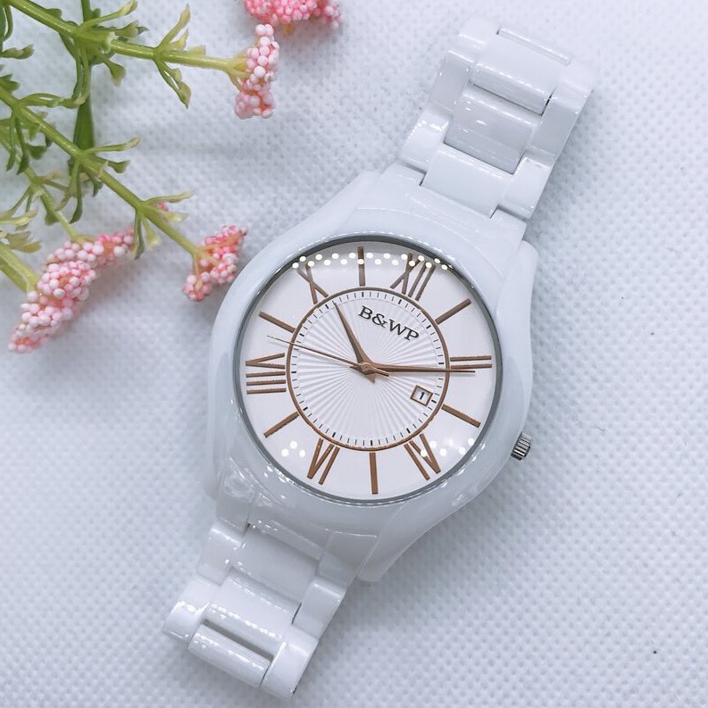 【B&WP】英倫紳士白陶瓷羅馬時標中性石英腕錶 BWP5103-1M  43 mm 現代鐘錶