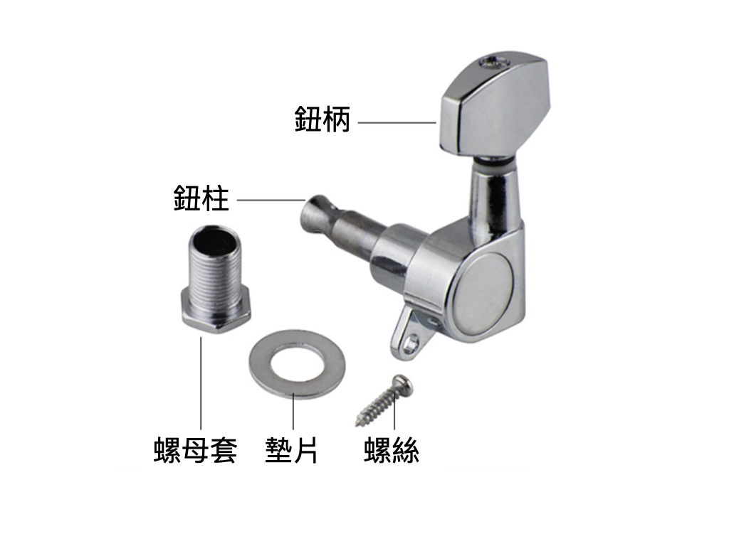 木吉他弦鈕(45度) 吉他零件 弦鈕 Tuner 第 3 張圖片｜三峽吉他 / Bass