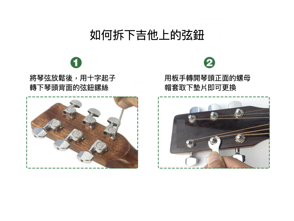 木吉他弦鈕 (90度) Guitar Tuner 吉他零件 皆附螺絲、螺帽 第 4 張圖片｜三峽吉他 / Bass