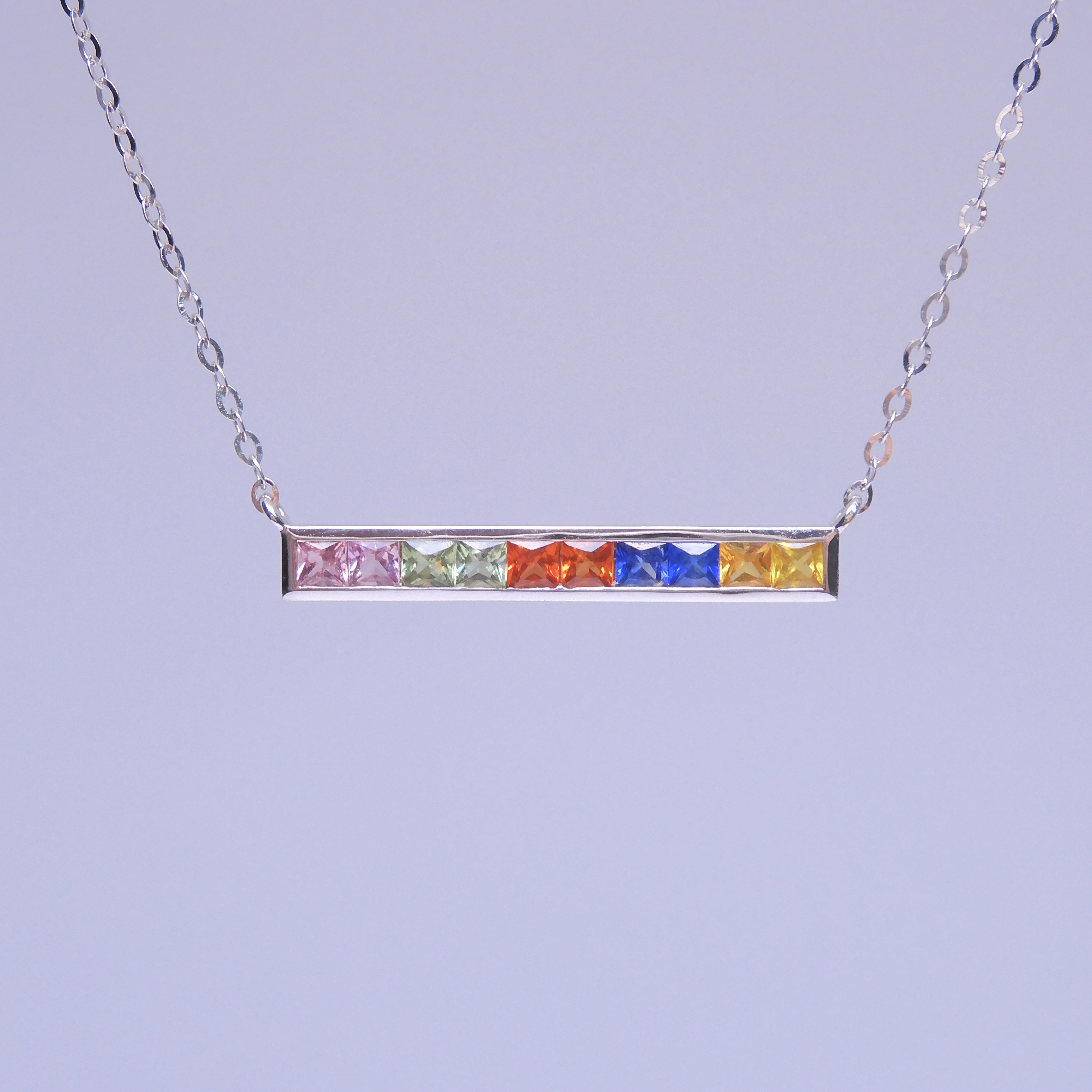 18K金 1.08ct 彩色藍寶石項鏈