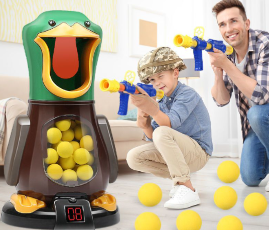 打我鸭 附有灯光音效自动计分（2支枪+24颗子弹）