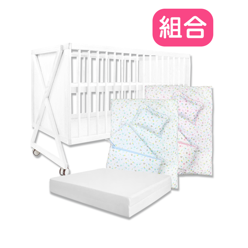 Puku Growth嬰兒床具組合(白色)-120x65cm