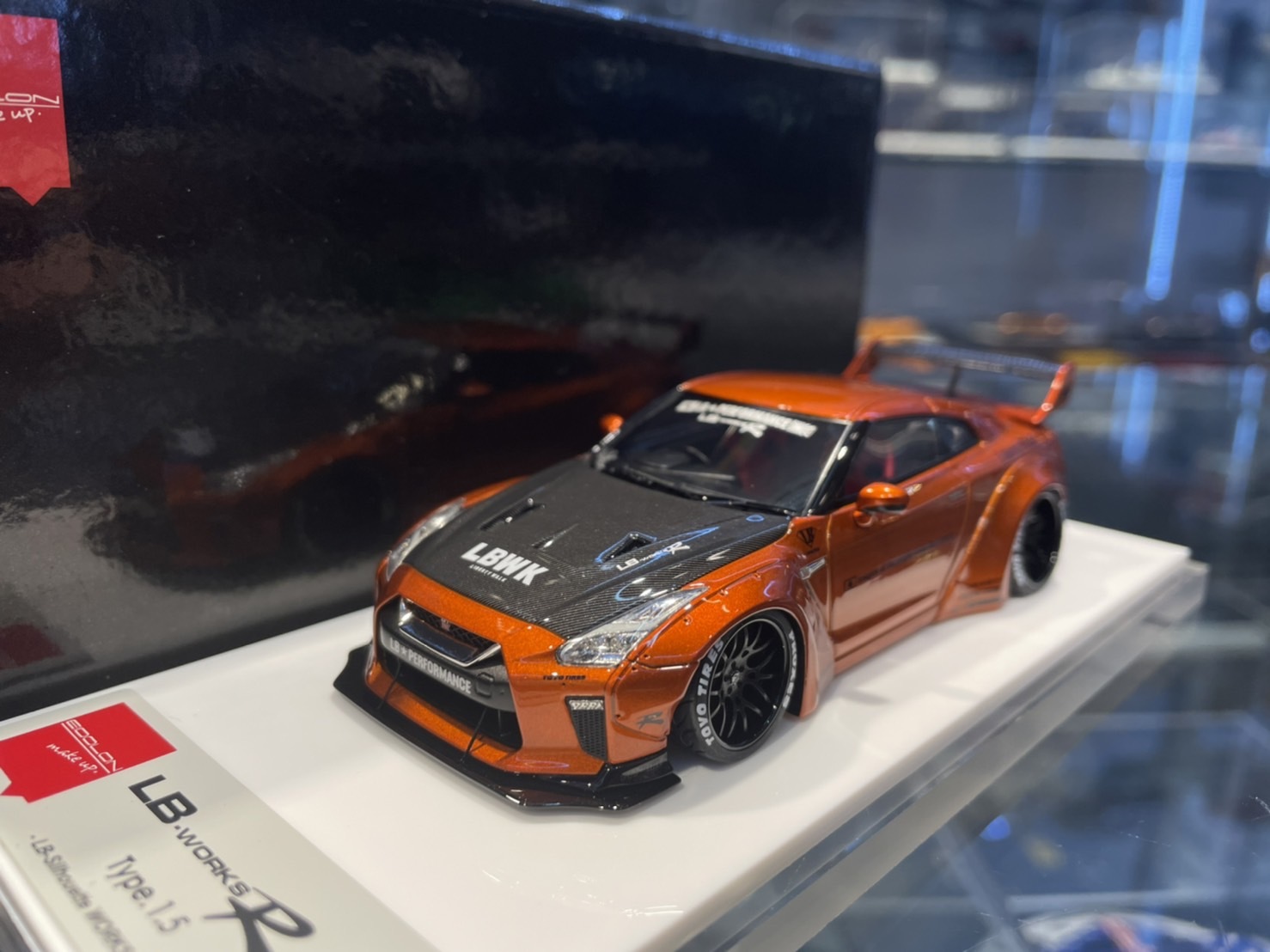 MakeUp LB015C LB WORKS R35 GT-R Type 1.5 橘色1/43 (樹酯車)