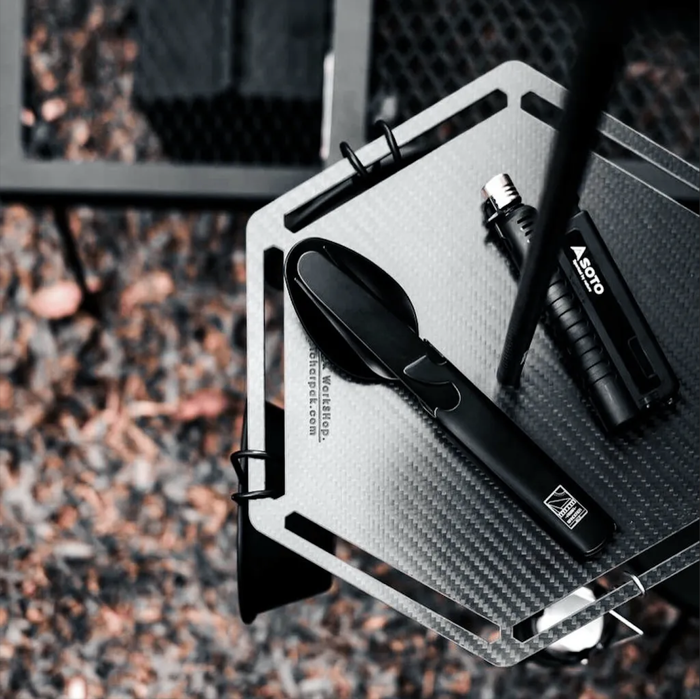 台灣 ANiMA WANDERER BLN-04 Camping Cutlery Set - 4 Piece: Black 全黑餐具組