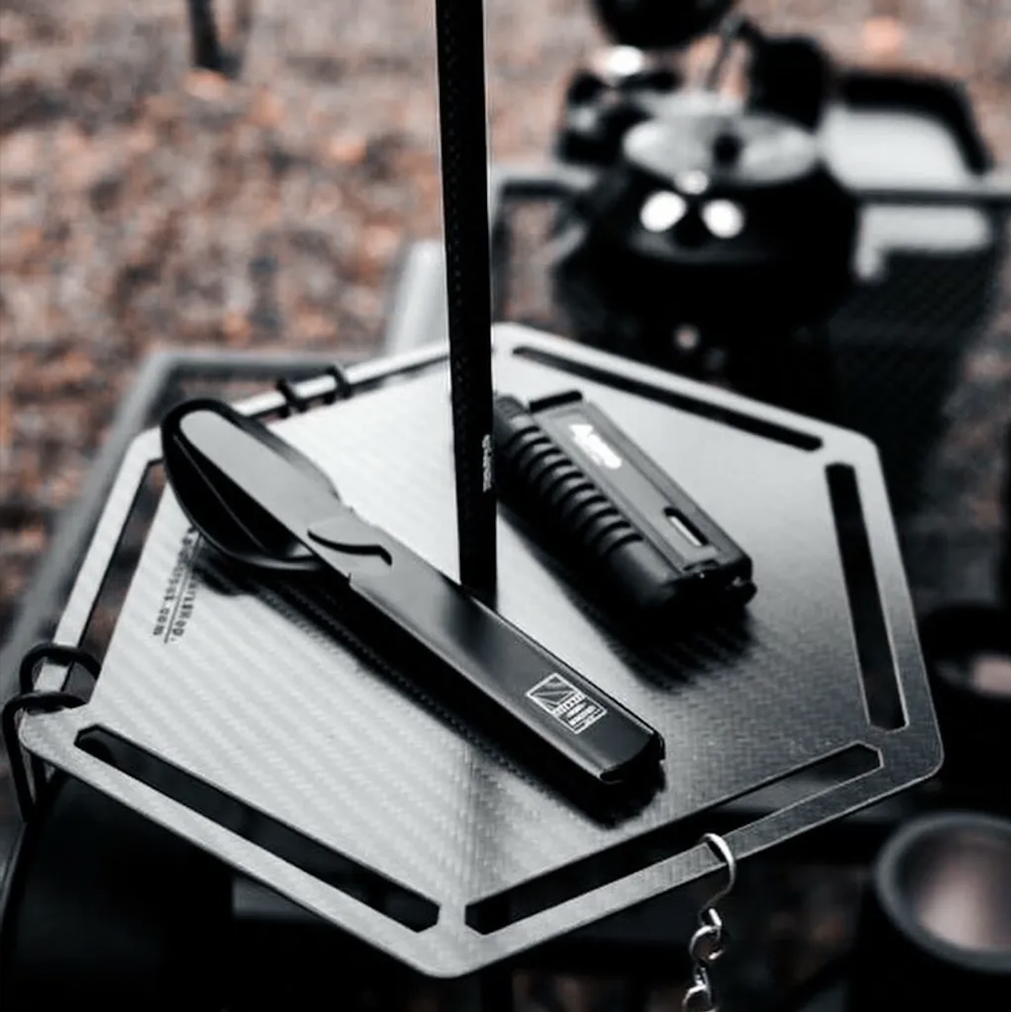 台灣 ANiMA WANDERER BLN-04 Camping Cutlery Set - 4 Piece: Black 全黑餐具組