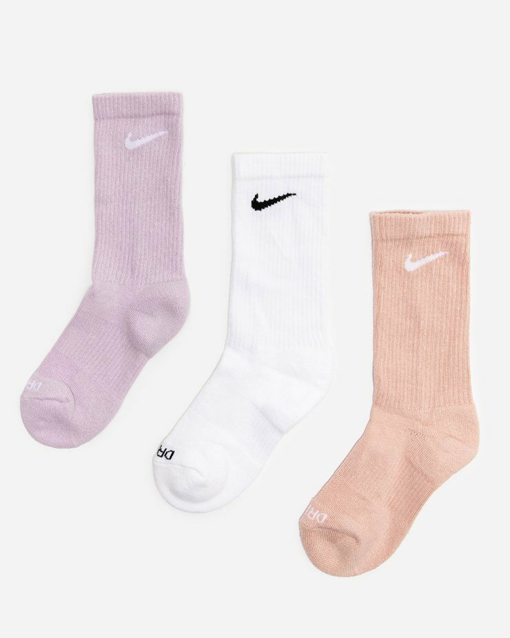 現貨┃三雙一組 NIKE EVERYDAY PLUS COTTON CUSHIONED CREW LOGO SOCKS 粉紫 粉橘 白 長襪