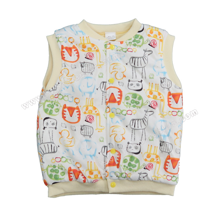 Koma Land: 童裝雙面印花夾棉背心 (橡筋邊) BE3134 (11-17碼)
