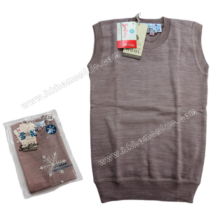 雪花牌: 童裝純羊毛圓領翼袖背心 (20-32碼)