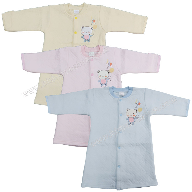 Koma Land: 嬰兒素色夾絲長袖對胸長袍 BE4053 (6 及 12 碼)