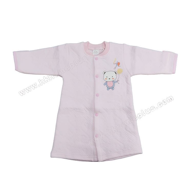 Koma Land: 嬰兒素色夾絲長袖對胸長袍 BE4053 (6 及 12 碼)