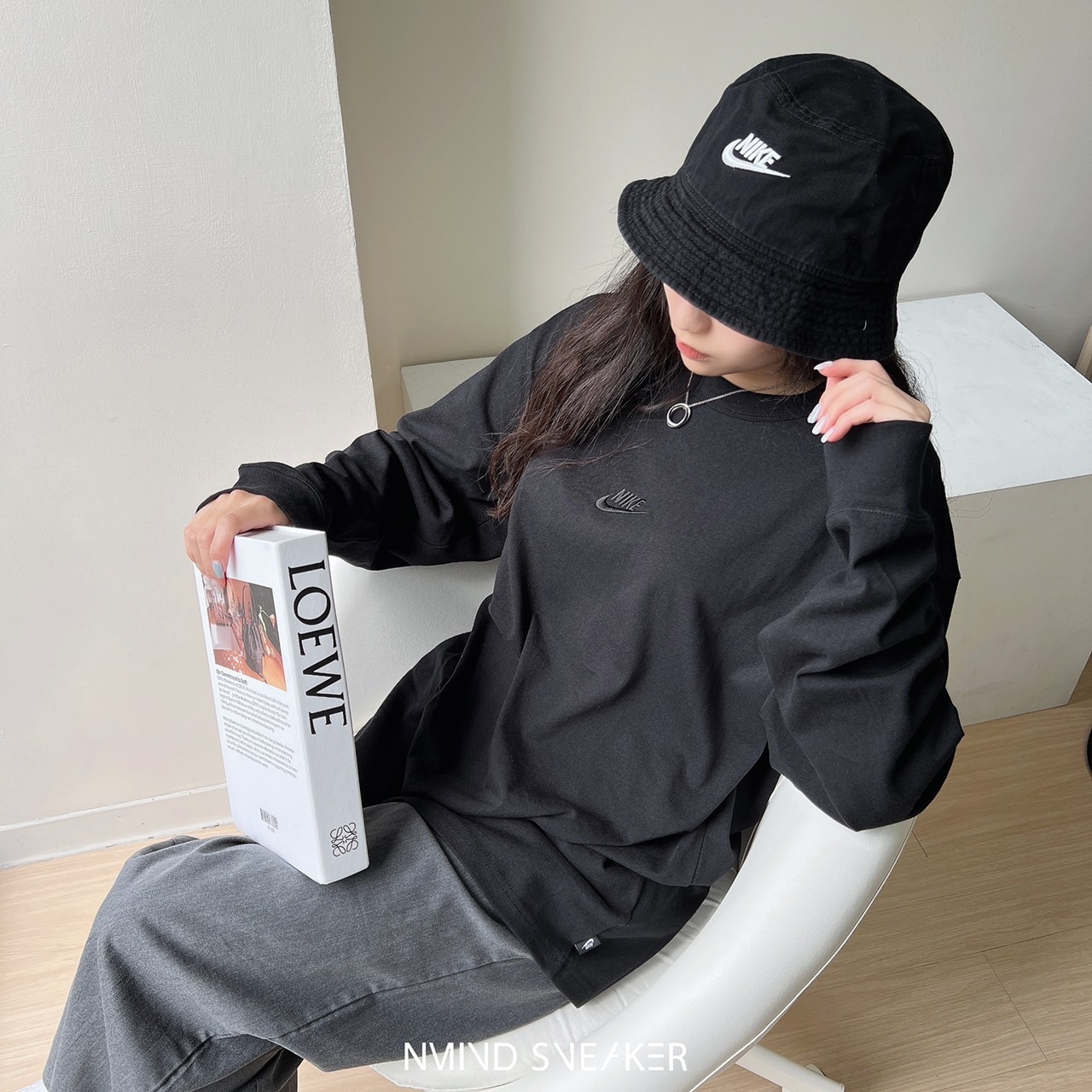 <快速出貨✨> NIKE LOGO 小臉漁夫帽 仿舊黑 (DC3967010)