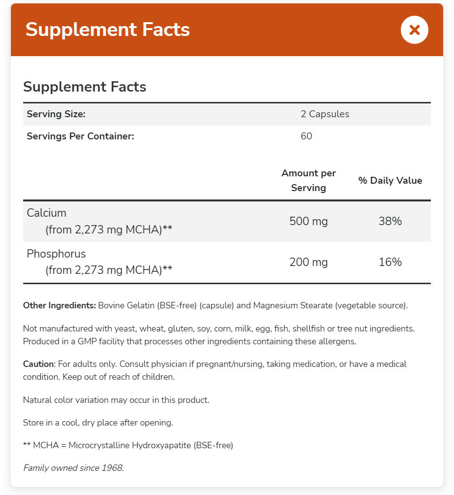 [預購] Now 羥磷灰石 250毫克 120粒 Calcium Hydroxyapatite