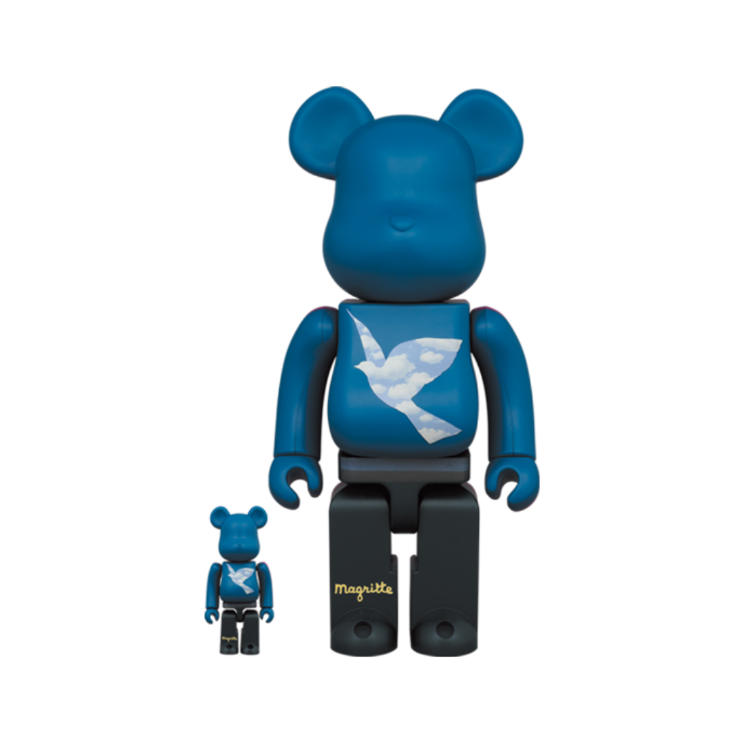 Bearbrick René Magritte "L'oiseau de ciel 1965/La belle societe 1965" 400% & 100%