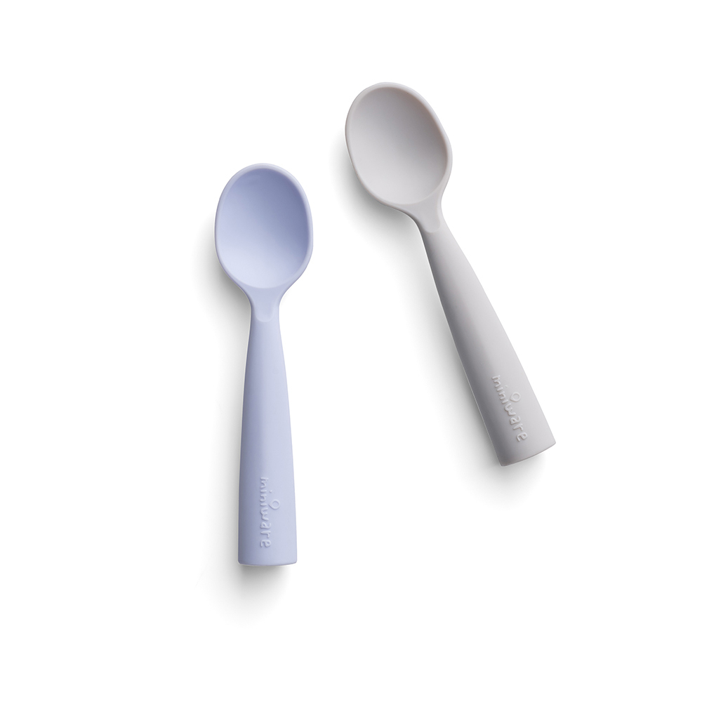 Silicone Training Spoon Set - Grey & Lavender