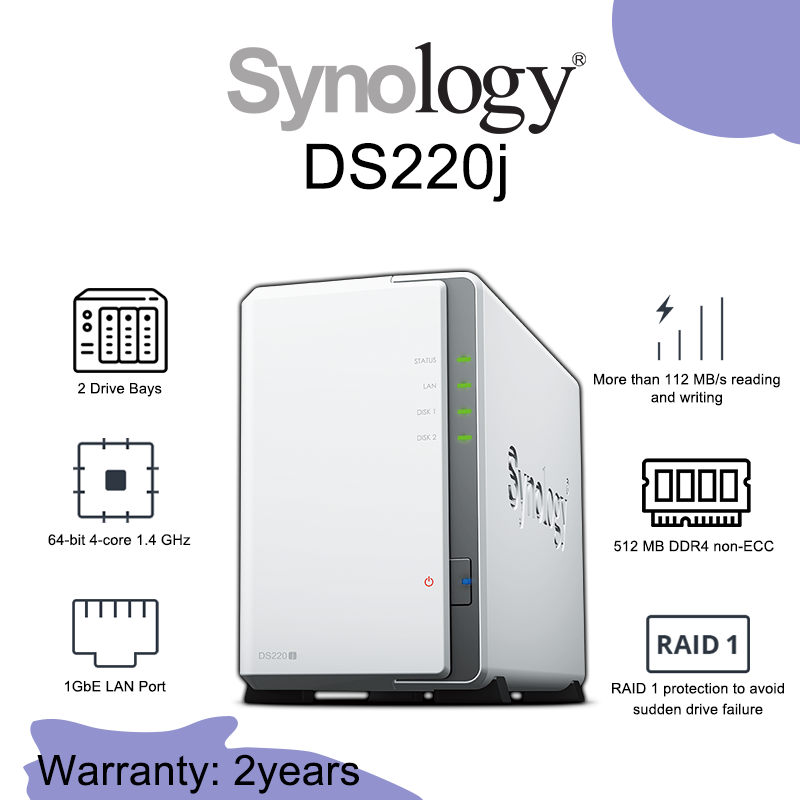 未使用 Synology 2ベイ DiskStation DS220j 2022秋冬新作