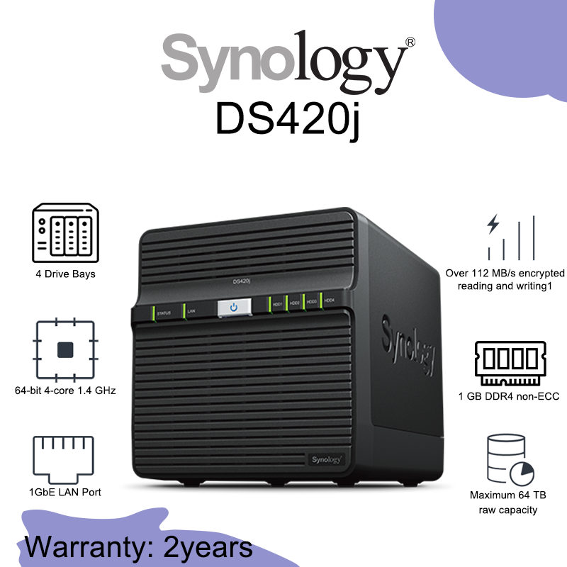 贈答 Synology シノロジー DiskStation DS420j クアッドコアCPU搭載多機能4ベイNASキット HDD非搭載モデル  fucoa.cl