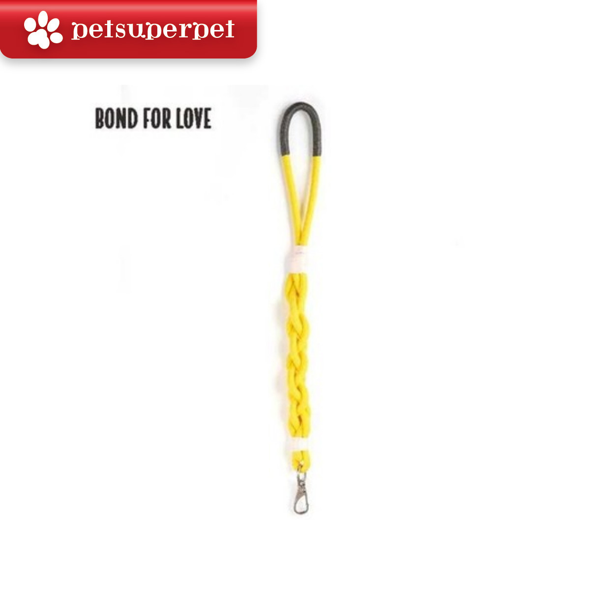 IsPet Bond For Love 純棉撞色中大型狗粗牽引繩 - 黃色