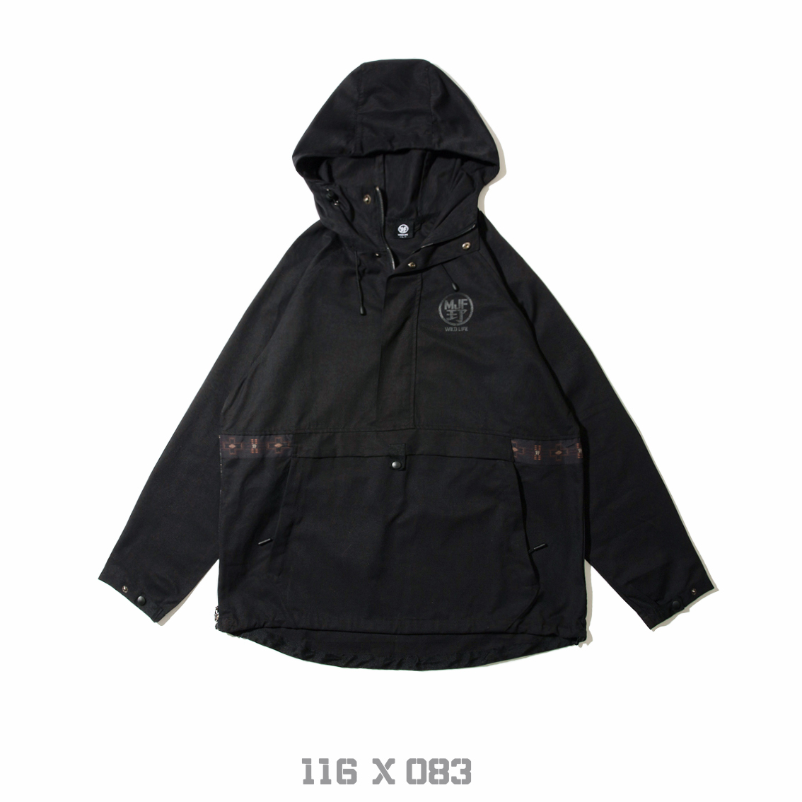 MJ Fresh x KID ® 半拉鍊風衣 黑