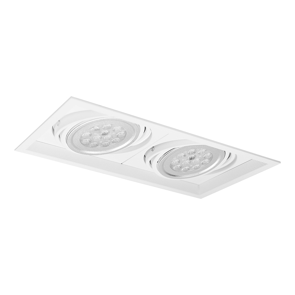 AR111 細邊框 盒燈(雙燈) 15W 白殼