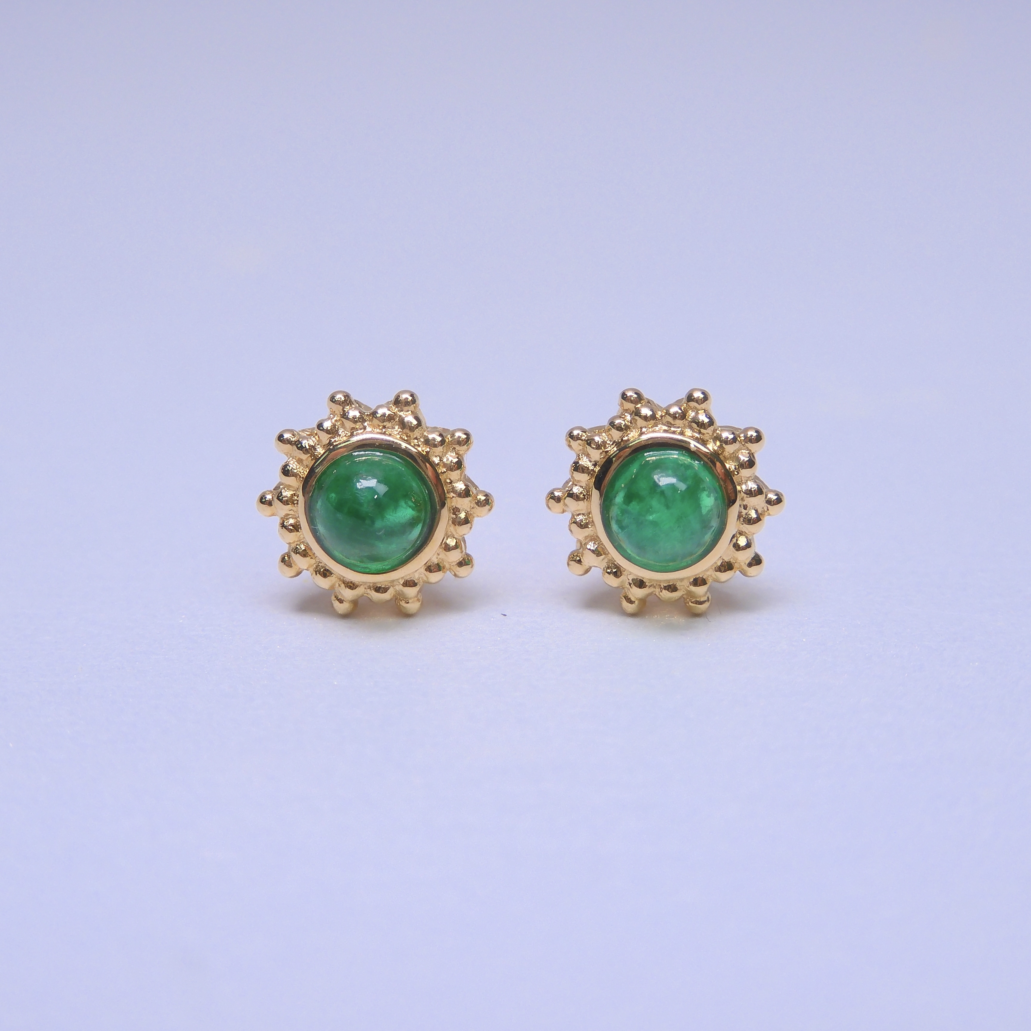 18K金 0.4ct 綠寶石耳釘