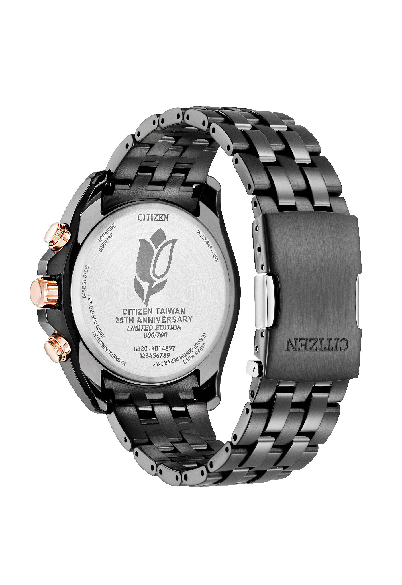 萬年鐘錶 - Citizen 星辰錶  世界時間 電波對時 皇冠花瓣週年限定限量款男錶  AT9124-88E  錶徑44MM