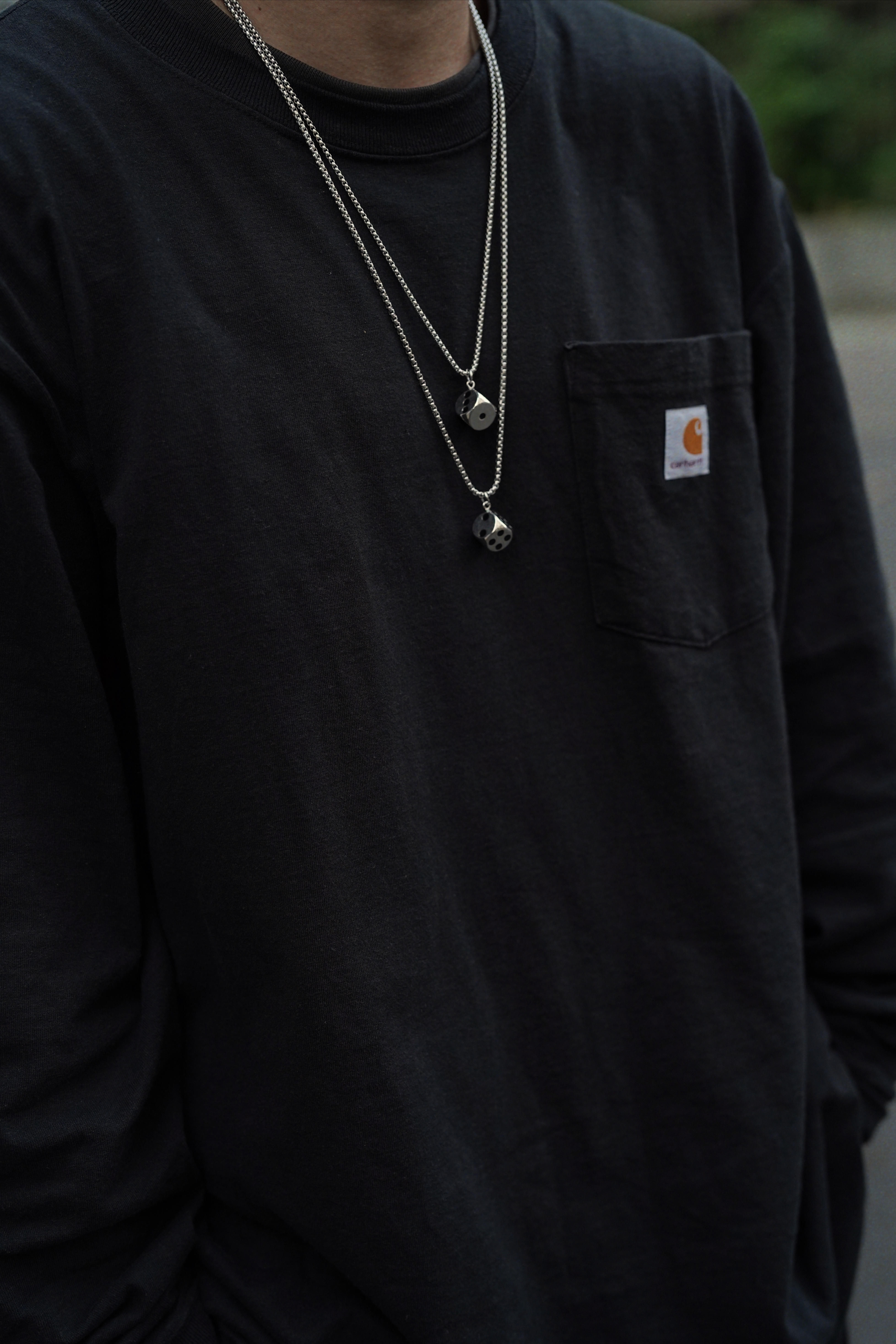 #現貨 (ACCN563) 鋼項鍊 金屬立體骰子