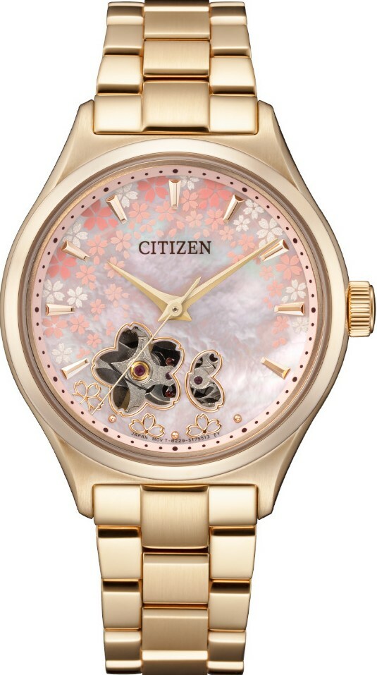 萬年鐘錶 - Citizen 星辰錶 XC女錶  Hebe田馥甄廣告款亞洲櫻花限定機械女錶 PC1019-66Y 錶徑34MM