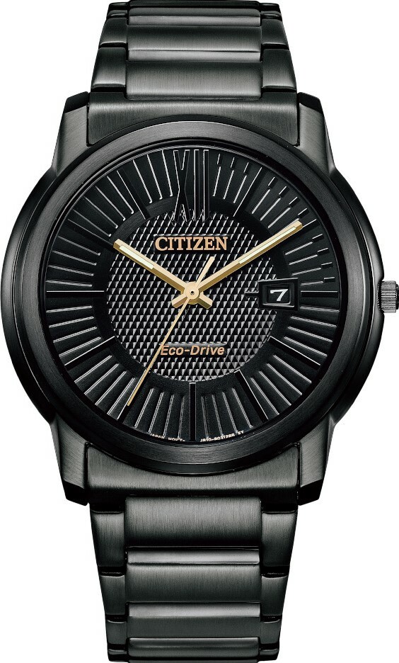 萬年鐘錶 - Citizen 星辰錶 全黑簡約款經典光動能男錶  AW1217-83E 錶徑42MM