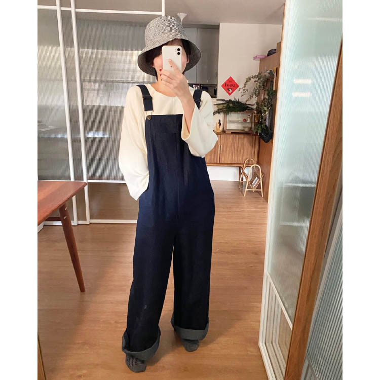 親愛小孩丹寧吊帶褲-大眼睛