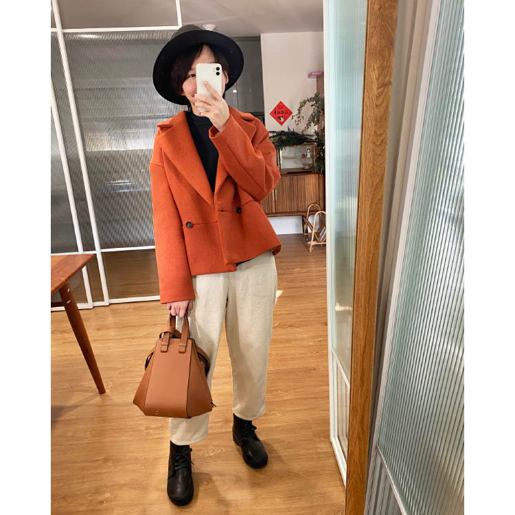 收藏家高級毛呢雙排釦大衣-大峽谷