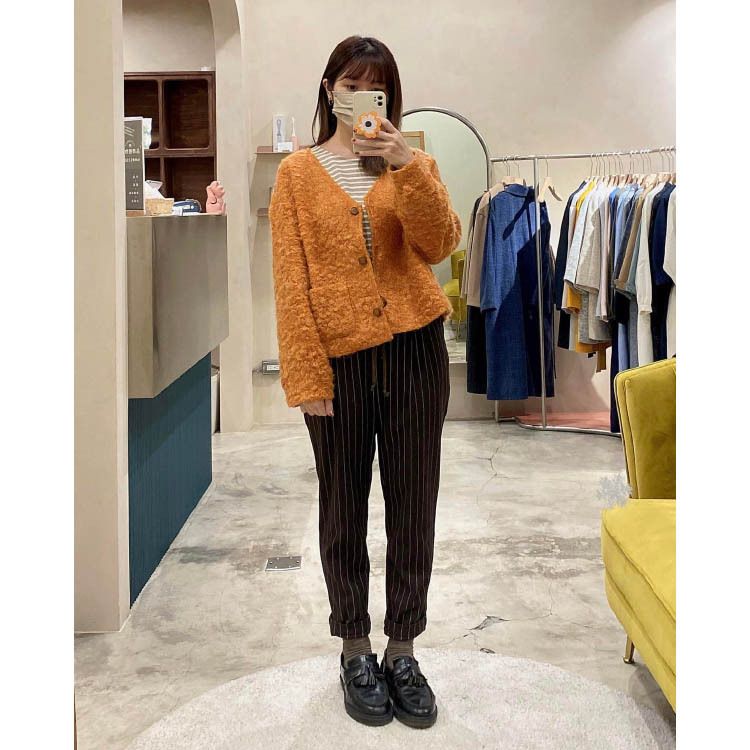 微春小捲毛毛外套-暖陽橘
