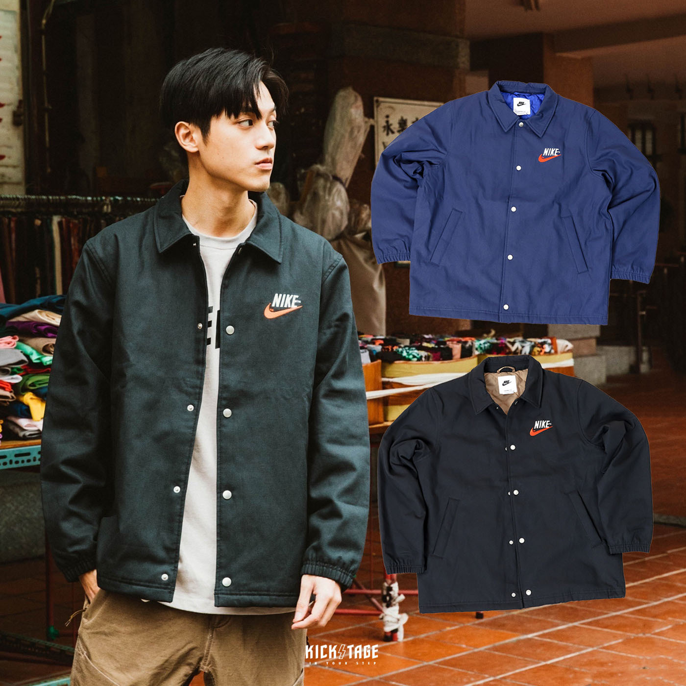 **特價商品售出不退換**男女款 NIKE NSW THERMA FIT 黑色 藍色 小Supreme 抽繩 鋪棉 棒球外套【DM5276-045】NIKEXSUP