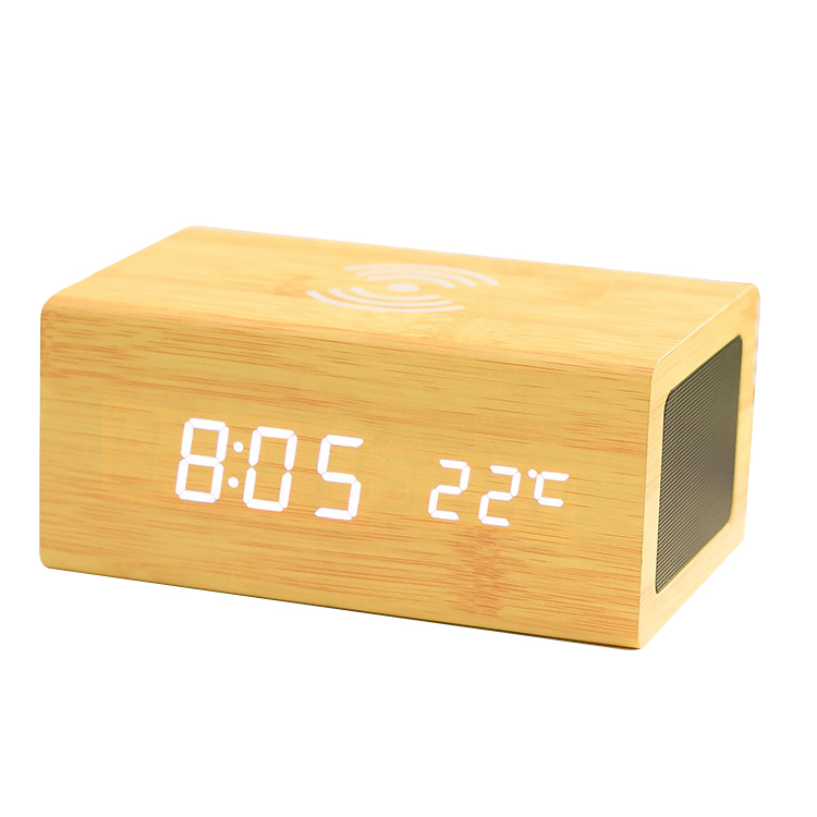 【ikanolife】木質多功能計時無線充電藍芽音箱