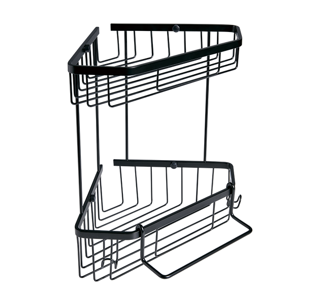 OVO京典衛浴 置物架推薦型號 AS6011 / AS6012 爵士黑單/雙層角落收納籃 *